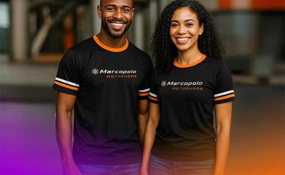 Uniformes corporativos com padrão de grandes empresas